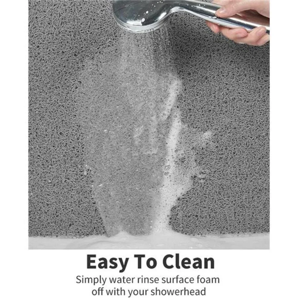 Non Slip Shower Mat Bath Mat Quick Drying Bathroom Floor Mat Textured Grey